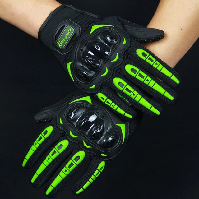High-Visibility Neon Motorcycle Gloves