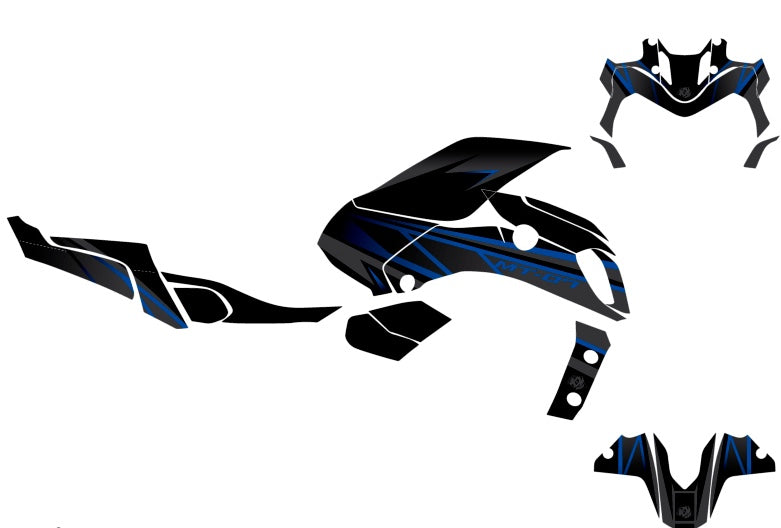 Yamaha MT 07 Black & Blue Graphics Kit