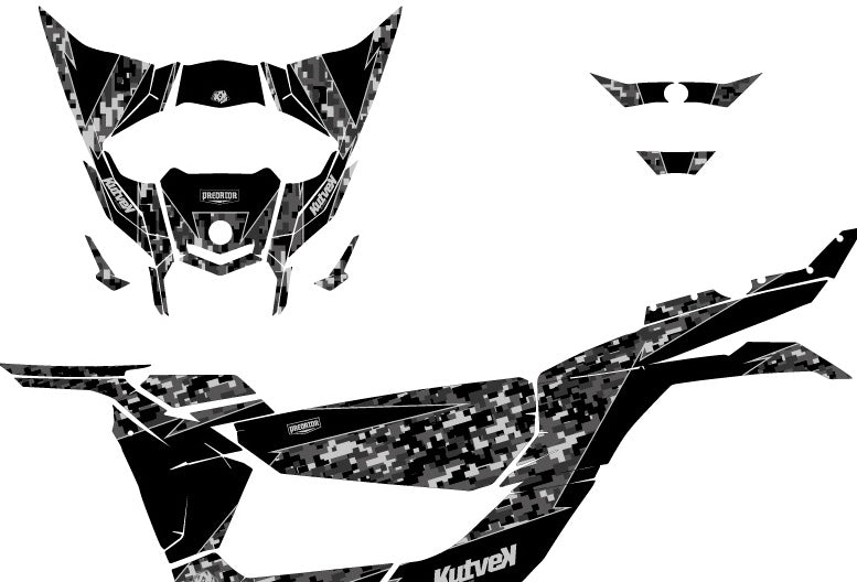 Can Am Maverick X3 UTV PREDATOR Black Graphics Kit