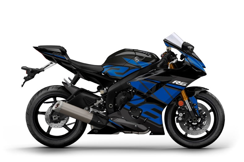 Yamaha R6 Black & Blue Graphics Kit
