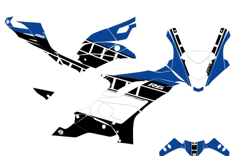 Yamaha R6 VINTAGE BLUE Graphics Kit